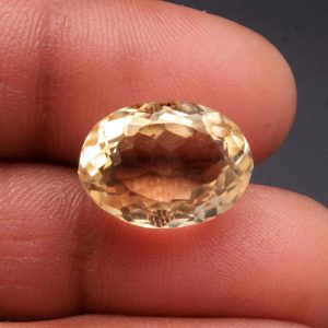 Oval Shape Faceted Citrine Gemstone November Birthstone 15x11 MM