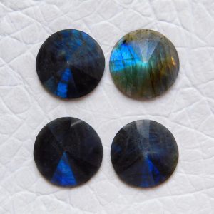 18 mm Round Shape Faceted Loose Labradorite Gemstone Per Stone