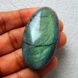 52x28 mm Oval Shape Flat back Cabochon Stone Labradorite Gemstone 93.55 Ct